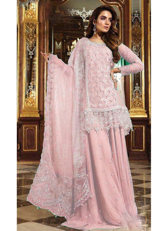 Pink Faux Georgette Embroiderd Wedding Wear Pakistnai Suit 12 New Colours 12R By Kilruba SC/018657