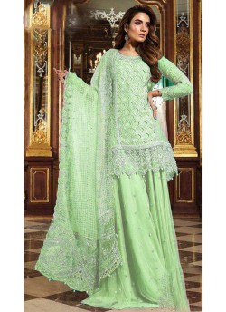 Green Faux Georgette Embroiderd Wedding Wear Pakistnai Suit 12 New Colours 12S By Kilruba SC/018658