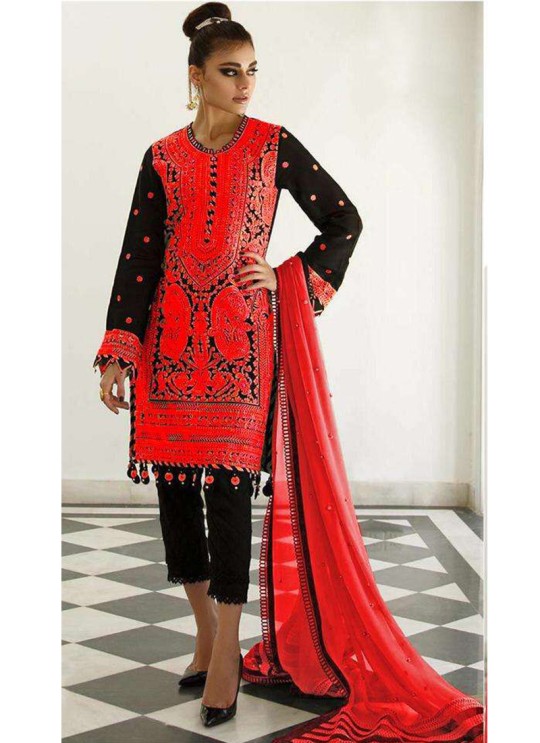 Beige Georgette Embroiderd Designer Pakistnai Suit 74 Colours 74A By Kilruba SC/018732