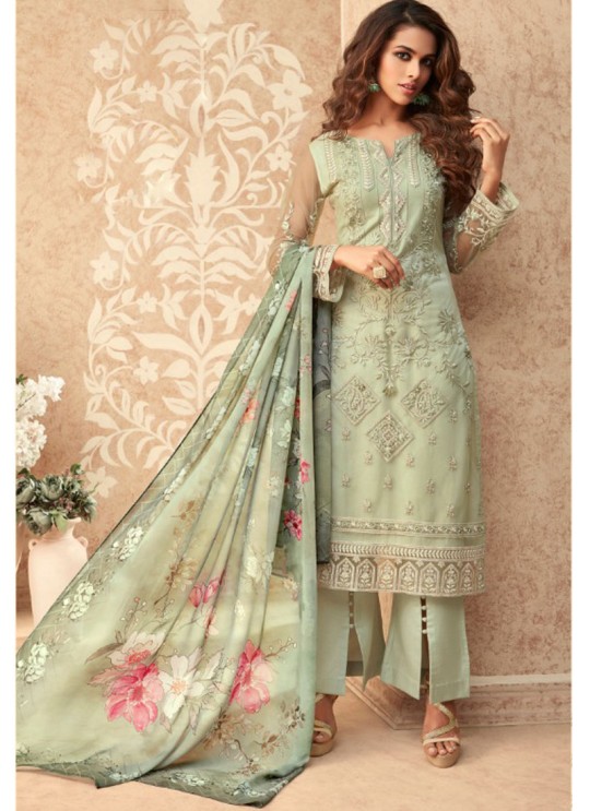 Green Net Embroiderd Designer Pakistnai Suit 91 Series 91 By Kilruba SC/018661