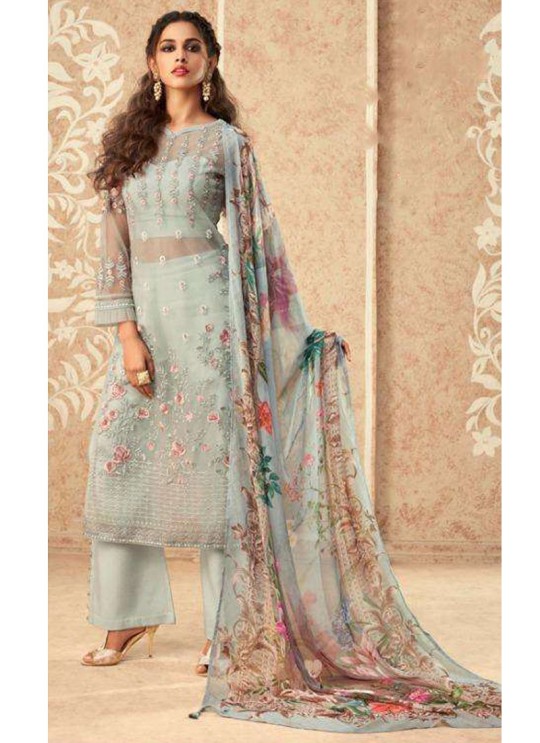 Blue Net Embroiderd Designer Pakistnai Suit 94 Colours 94 By Kilruba SC/018452