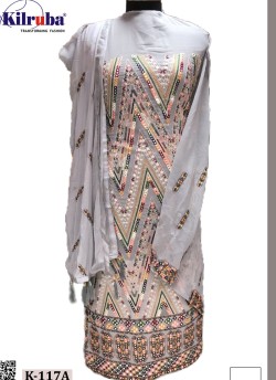 Grey Georgette Pakistani Suit K-117A By Kilruba SC/018912