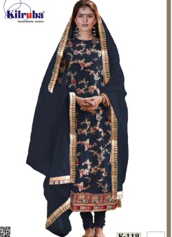 Navy Blue Georgette Pakistani Suit  K-118 By Kilruba SC/018898