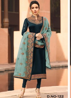 Teal Blue Georgette Pakistani Suit  122 By Kilruba SC/018926