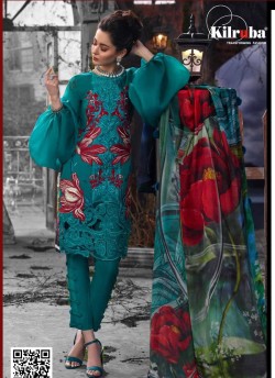 Teal Green Cotton Pakistani Suit K-132 By Kilruba SC/019108