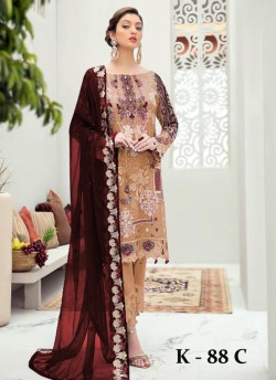 Beige Georgette Pakistani Suit K-88C By Kilruba SC/019084