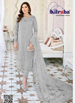 Grey Georgette Pakistani Suit K-97C By Kilruba SC/019025