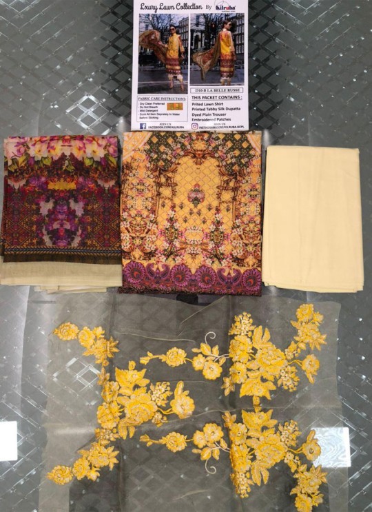 Yellow Lawn Cotton Pakistani Suit  By Kilruba SC/017352