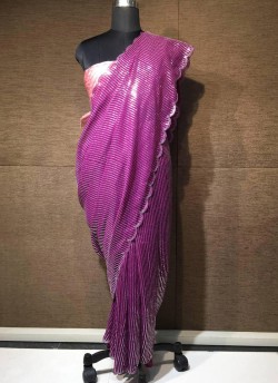 Magenta Silk Designer Saree  By Kilruba SC/019111