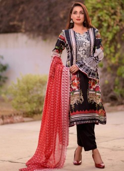 Rang Rasiya Royal Soiree Dupatta By Kilruba 29001 Black Cotton Party Wear Pakistani Lawn Suit