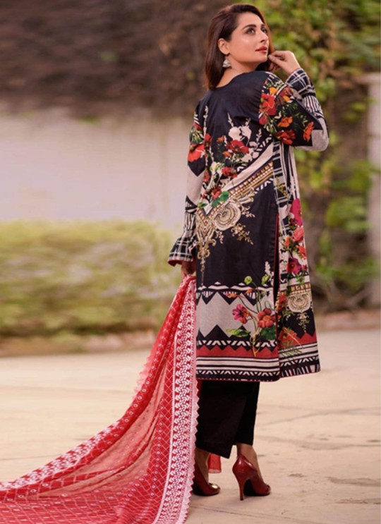 Rang Rasiya Royal Soiree Dupatta By Kilruba 29001 Black Cotton Party Wear Pakistani Lawn Suit