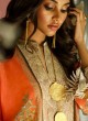 Orange Jam Silk Designer Pakistani Suit Sana Safinaz Vol 4 By Kilruba With Chiffon Dupatta 32002