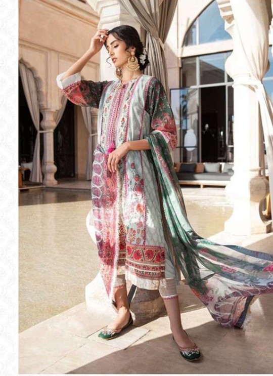 Multicolor Lawn Eid Wear Pakistani Suit Sobia Nazir Embroidery Collection 27001 By Kilruba