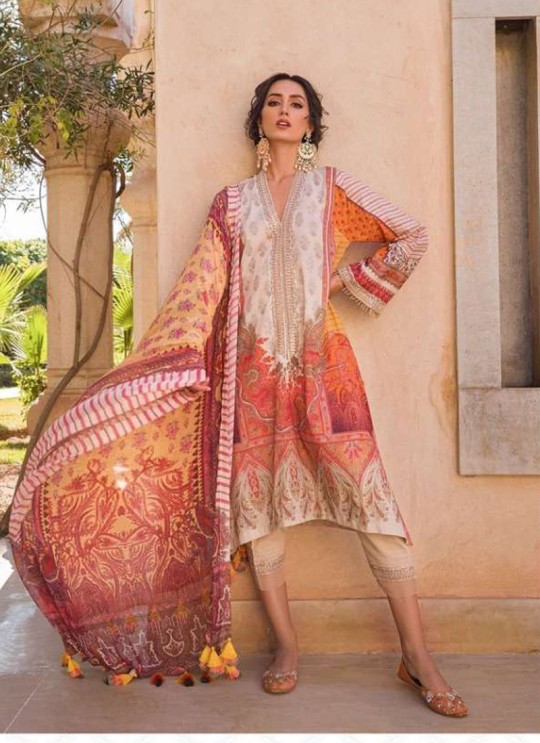 Multicolor Lawn Eid Wear Pakistani Suit Sobia Nazir Embroidery Collection 27006 By Kilruba