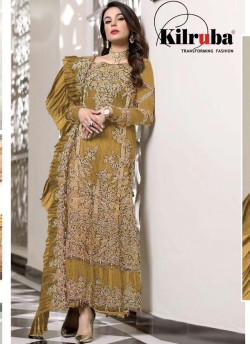 Kilruba K172 Colors K-172B Mustard Georgette Party Wear Pakistani Suit SC/019735