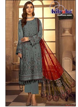 Kilruba K-174 C Grey Georgette Party Wear Pakistani Suit SC/019731