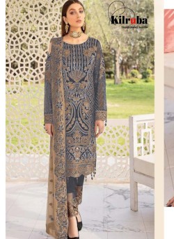 Kilruba K-176 A Grey Georgette Party Wear Pakistani Suit SC/019643