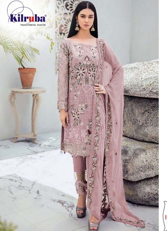 Kilruba K-215 B Pink Georgette Party Wear Pakistani Suit SC/019803
