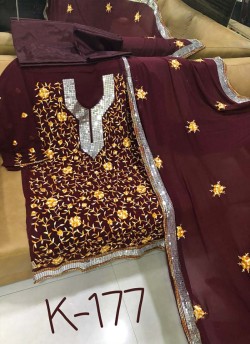 Kilruba K-177 Colors K-177 Maroon Georgette Party Wear Pakistani Suit SC/019599