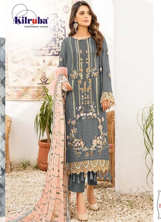 Kilruba K-191 Colors K-191C Gray Georgette Party Wear Pakistani Suit SC/019798 Kilruba K-191 Colors K-191C Gray Georgette Party Wear Pakistani Suit SC/019798