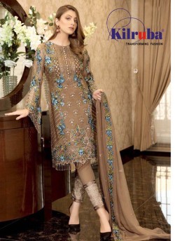Kilruba K-206 Beige Georgette Party Wear Pakistani Suit SC/019753