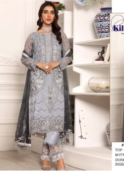 k-192 to 197 Series  K-192 Grey Georgette Party Wear Pakistani Suit SC/019684