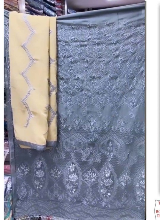 Kilruba K-212 B Grey Georgette Party Wear Pakistani Suit with back work SC/019781 K-212 Colors