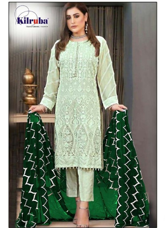 Kilruba K-212 D Pista Green Georgette Party Wear Pakistani Suit with back work SC/019783 K-212 Colors