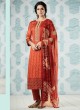 Orange Cotton Satin Straight Cut Suit Sohni Vol 8 157 By Kimora Fashion