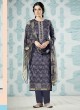 Navy Blue Cotton Satin Straight Cut Suit Sohni Vol 8 162 By Kimora Fashion