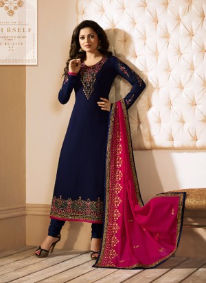 Online Wholesale For Blue Faux Georgette Churidar Suit NITYA VOL