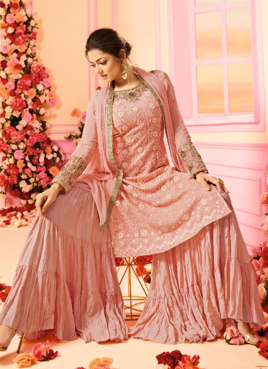 Pink Georgette Sharara Kameez Nitya Vol-122 2205 By Lt Fabrics