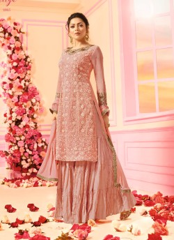 Pink Georgette Sharara Kameez Nitya Vol-122 2205 By Lt Fabrics