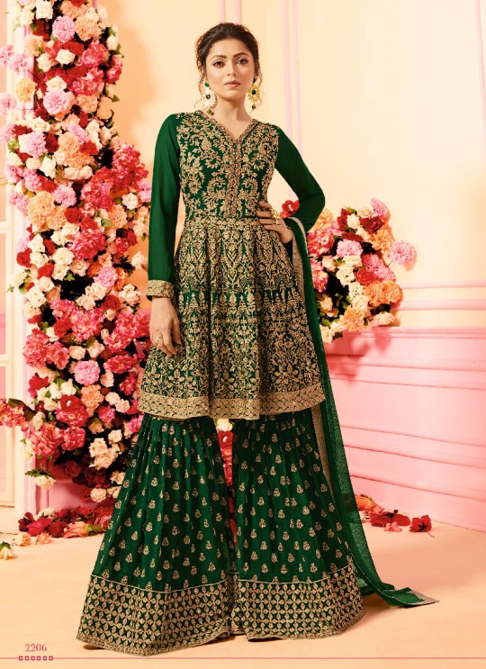 Green Georgette Sharara Kameez Nitya Vol-122 2206 By Lt Fabrics