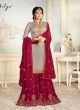 Drashti Dhami Beige Embroidered Wedding Wear Sharara Kameez Nitya Sharara Special Edition 104 By LT Fabrics SC/011569