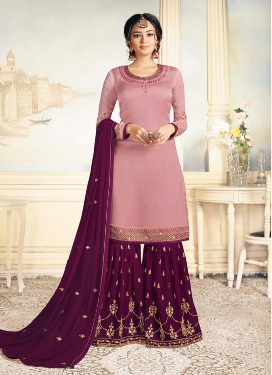 Drashti Dhami Pink Embroidered Wedding Wear Sharara Kameez Nitya Sharara Special Edition 102 By LT Fabrics SC/011567