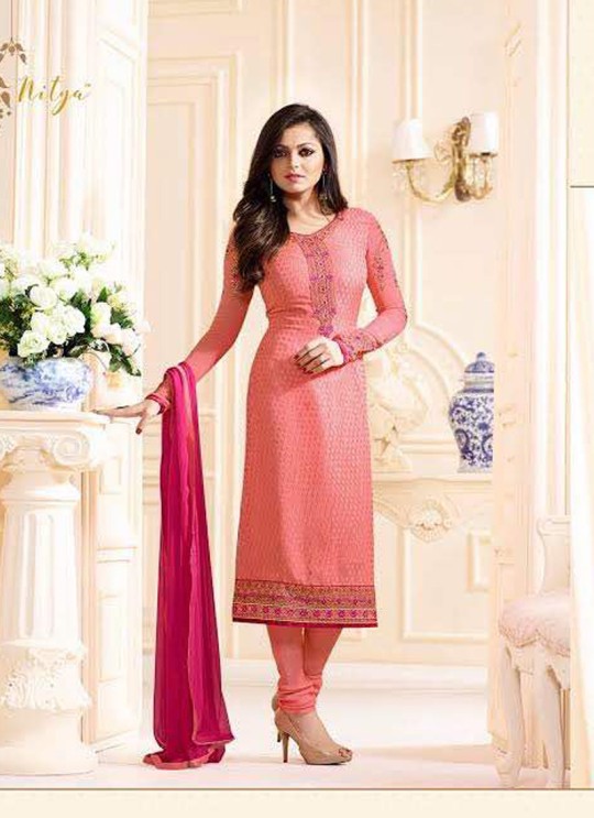 Drashti Dhami Pink Embroidered Festival Wear Straight Suits Nitya Vol 103 1302 Set By LT Fabrics  SC/004037