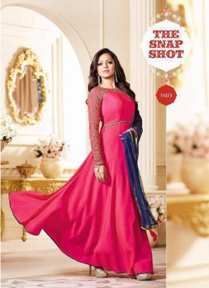Wholesale Online Drashti Dhami Pink Embroidered Wedding Wear Floor