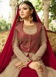 Drashti Dhami Beige Embroidered Wedding Wear Floor Length Anarkali Nitya Vol 113 2301 By LT Fabrics SC/009001