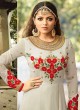 Drashti Dhami Off White Embroidered Wedding Wear Floor Length Anarkali Nitya Vol 113 2308 By LT Fabrics  SC/009008