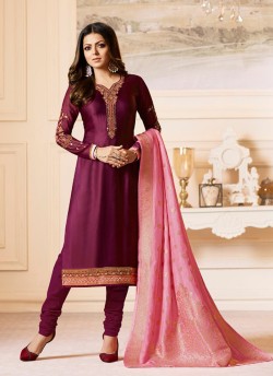 Drashti Dhami Magenta Embroidered Wedding Wear Churidar Suits Nitya Vol-120 2004 By LT Fabrics  SC/009973