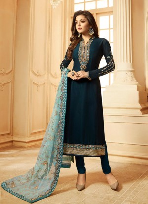 Wholesale Online Drashti Dhami Blue Embroidered Wedding Wear
