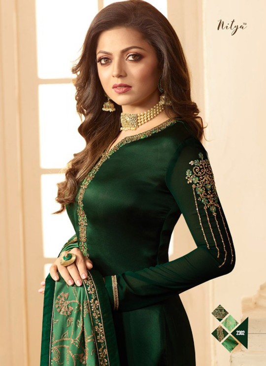 Drashti Dhami Green Embroidered Party Wear Churidar Suits Nitya Vol 123 2302 By LT Fabrics SC/012046
