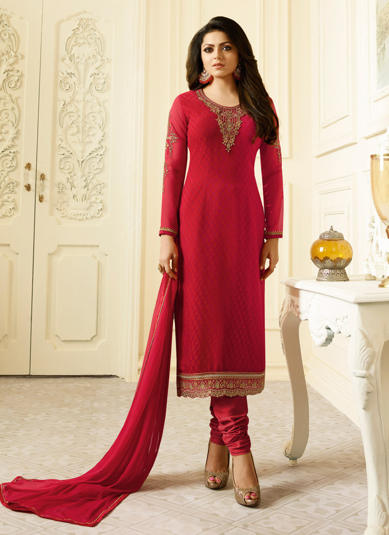 Wholesale Online Drashti Dhami Red Embroidered Festival Wear