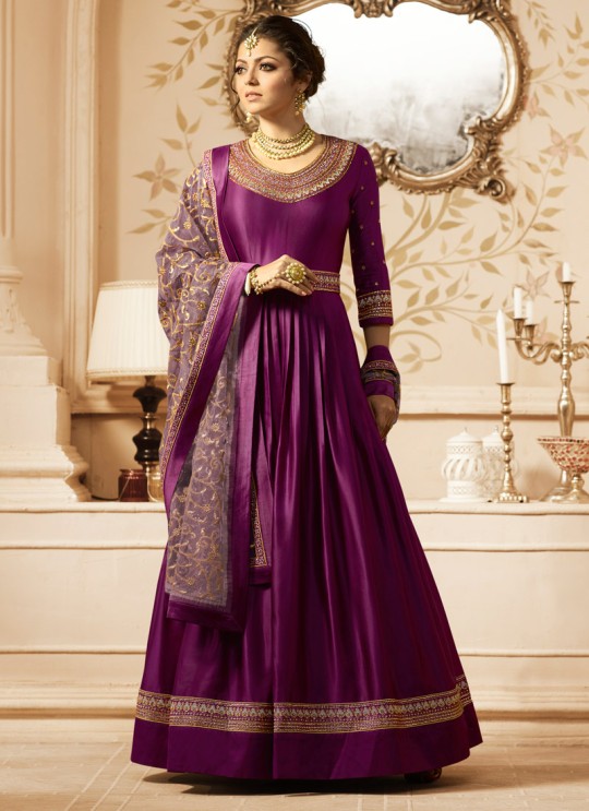 Drashti Dhami Magenta Embroidered Wedding Wear Floor Length Anarkali Nitya Vol 128 2801 By LT Fabrics  SC/013147