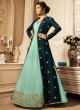 Drashti Dhami Sea Green Embroidered Wedding Wear Anarkali With Jacket Nitya Vol 128 2805 By LT Fabrics  SC/013151