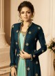 Drashti Dhami Sea Green Embroidered Wedding Wear Anarkali With Jacket Nitya Vol 128 2805 By LT Fabrics  SC/013151