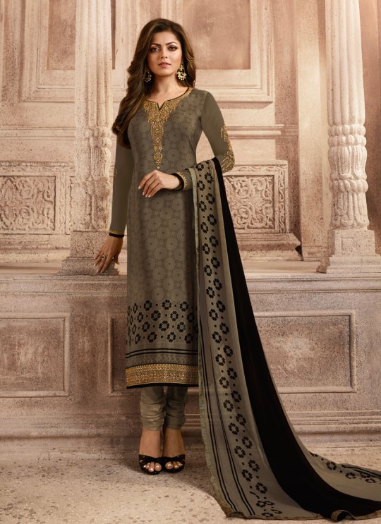 Drashti Dhami Beige Embroidered Festival Wear Straight Suits Nitya Vol 129 2910 Set By LT Fabrics SC/013165