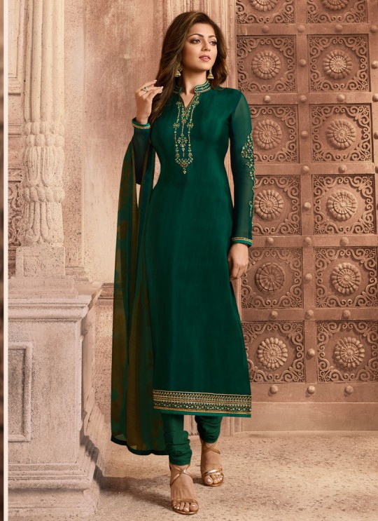 Drashti Dhami Green Embroidered Festival Wear Straight Suits Nitya Vol 129 2906 Set By LT Fabrics SC/013165