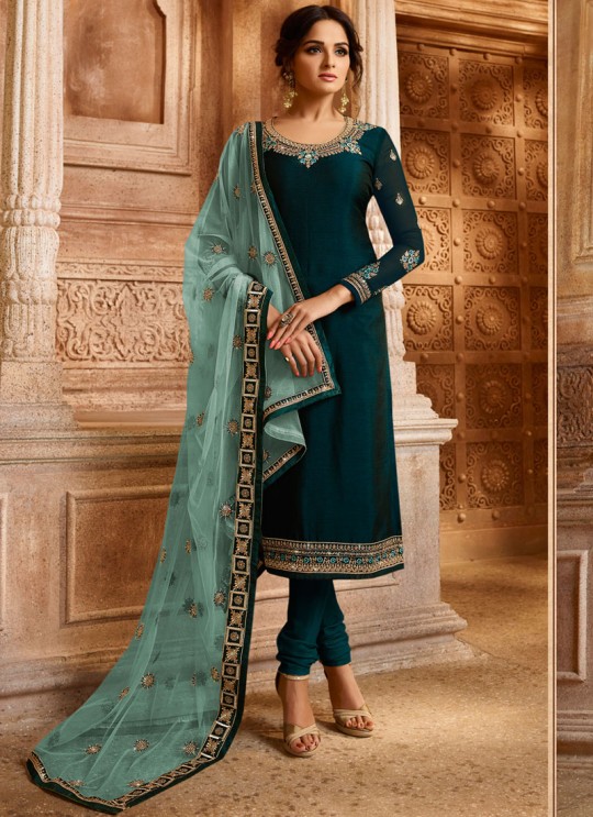 Drashti Dhami Blue Embroidered Wedding Wear Skirt Kameez Nitya Vol 130 3005 By LT Fabrics  SC/013513